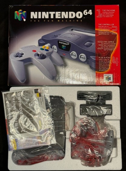 Original Nintendo 64 N64 Console System Black CIB Complete Open Box Unused